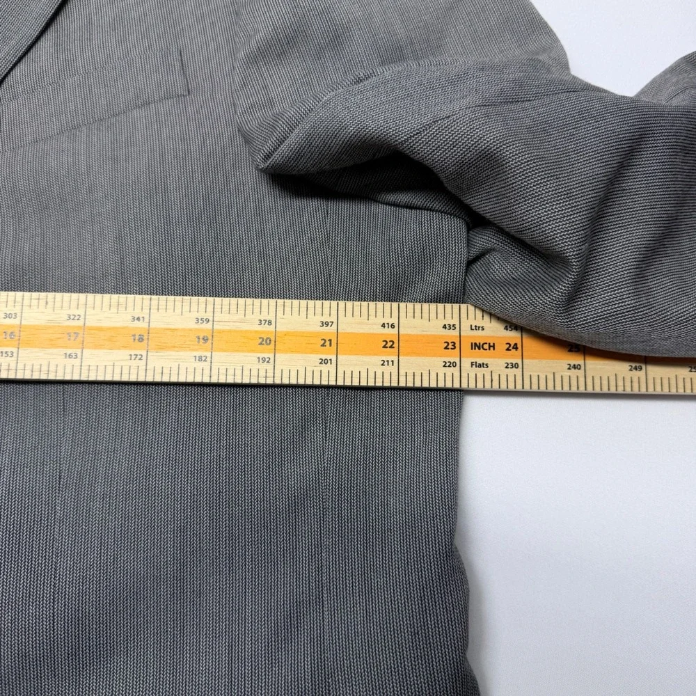 David Taylor Mens Gray Wool Blend Two Button Blazer Sport Coat Jacket 44R